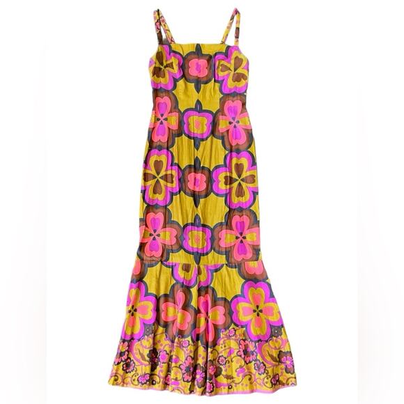 Rare Vintage 1970s Floral Print Maxi Dress Women’s Small - Picture 6 of 6